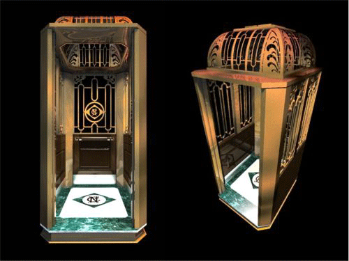 Niebaum-Coppola Winery Elevator Cab 3D Rendering